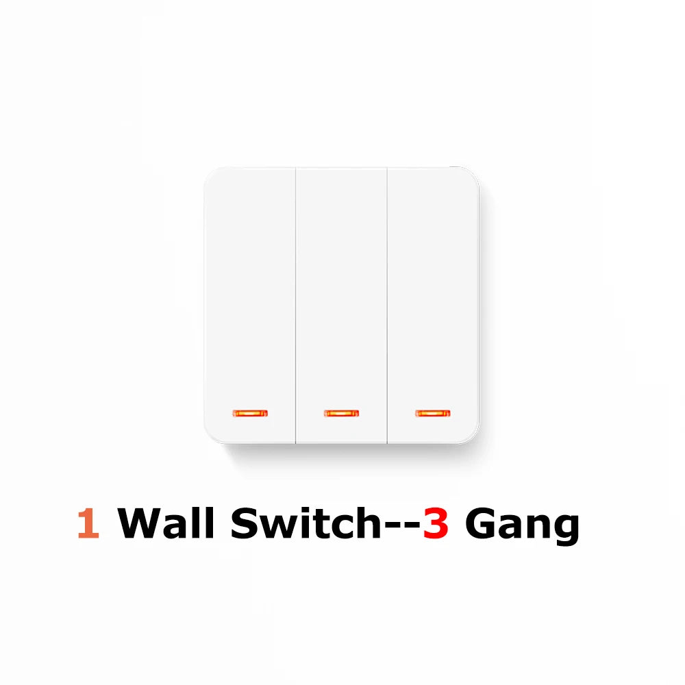 433 MHz intelligenter Lichtschalter AC 110 V 220 V Empfänger und 1/2/3 Gang 86 kabelloser Drucktastenschalter, Übertragung 50 m für Heimwerker