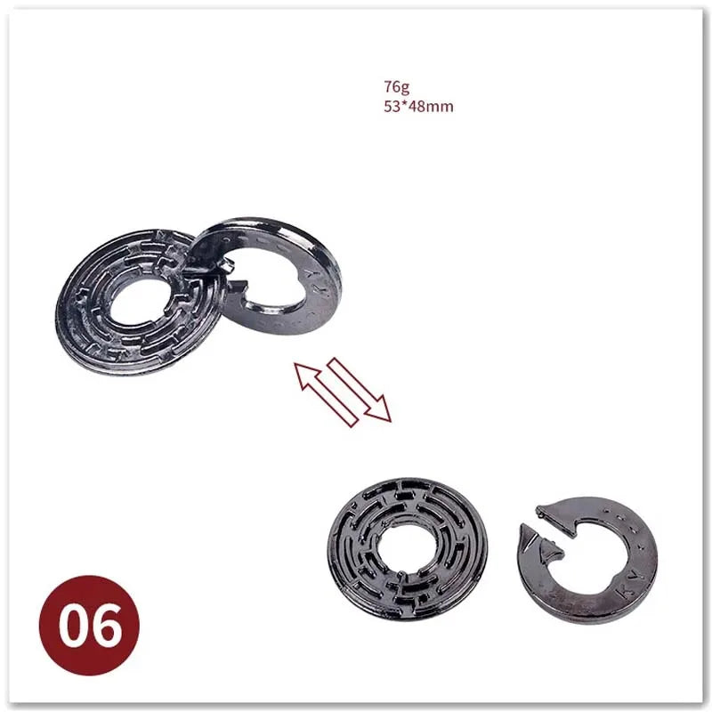 Classic IQ Metal Brain Magic Baffling Puzzles Game Toys for Children Adults Funny Gifts.