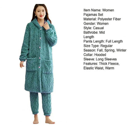 Korallen Samt Frauen Pyjama Set Verdicken Samt Rippen Fleece Set Pullover Hosen Frauen Pyjama Sets 2024, Homewear Frauen Nachtwäsche.