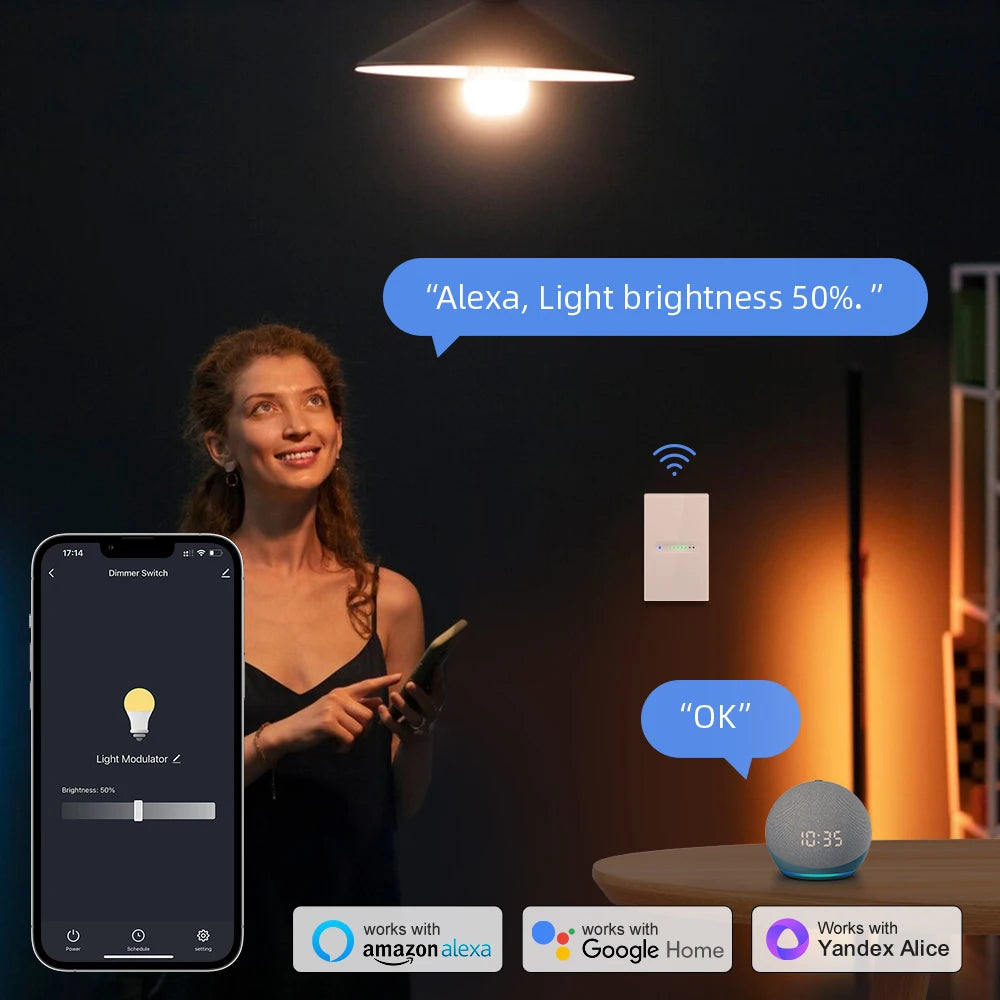 AVATTO Tuya WiFi/ZigBee Smart Dimmer Schalter 1/2 Gang Dimmer Licht Schalter Touch Panel APP Fernbedienung Für Alexa google Hause.