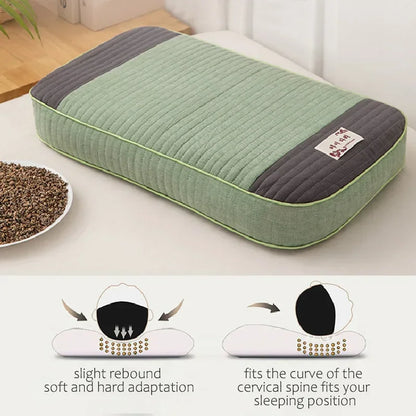 Sobakawa Traditional Buckwheat Standard Size Pillow Organic Cotton with Natural Technology for Cool Sleep Bed Sleep Pillow.