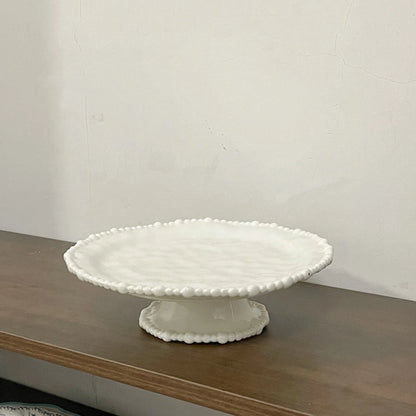 French Irregular Pearl Ceramic Plate Bead Bead Ceramic Plate Ceramic Bowl  Cup Dessert