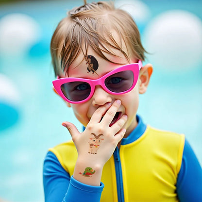 54 stücke Temporäre Tattoo Drachen Cartoon Panda Pfau Wasserdicht langlebige Körper Aufkleber Chamäleon Für Arme Wangen Mädchen.