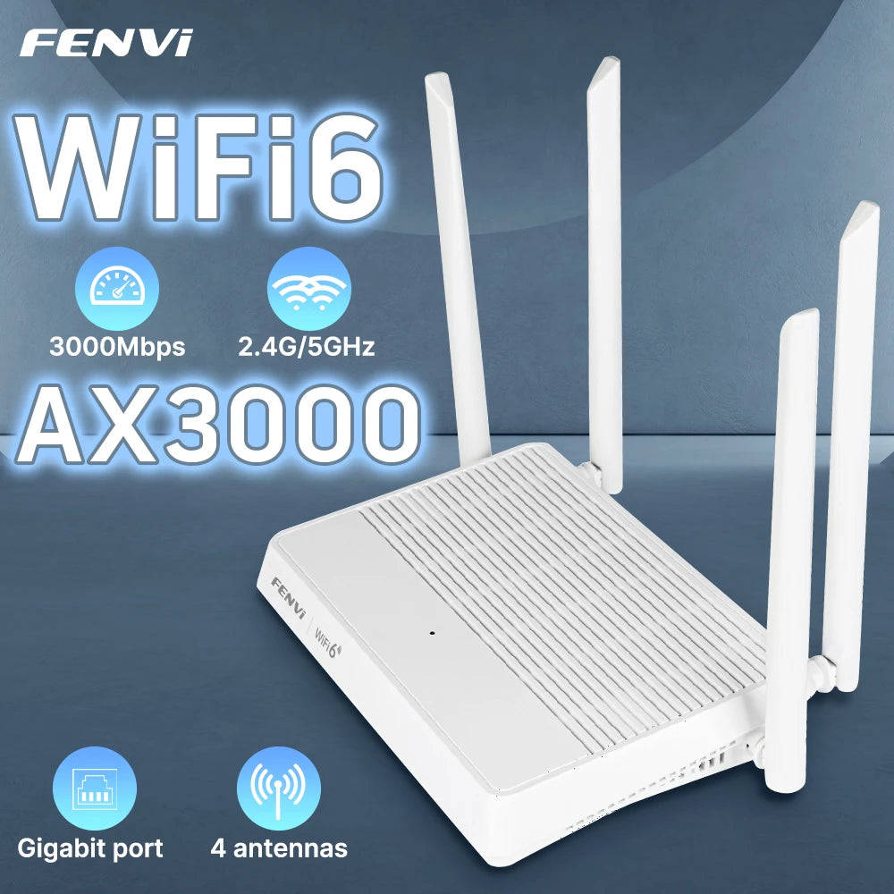 FENVI AX3000 WiFi 6 Mesh WIFI Gigabit Router 2.4G/5GHz Dual-Band 802.11AX Wireless Signal Amplifier WiFi Repeater WPA3 5G Router.