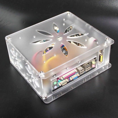 Mini itx computer case Acrylic frosted transparent chassis Personalized key cap switch design supports  Graphics network card.