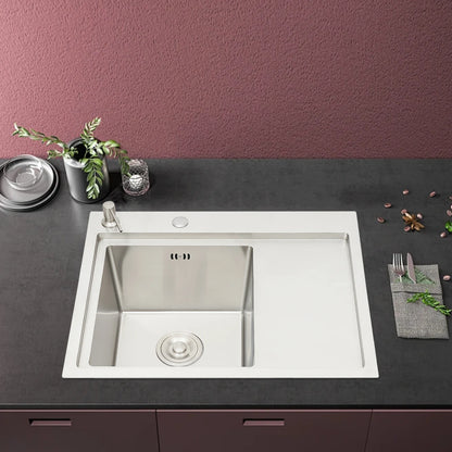 Spüle aus Edelstahl 304, großes Fassungsvermögen, verschleißfest, einfach zu installieren, für Restaurants/Wäsche/Geschäfte/Cafes