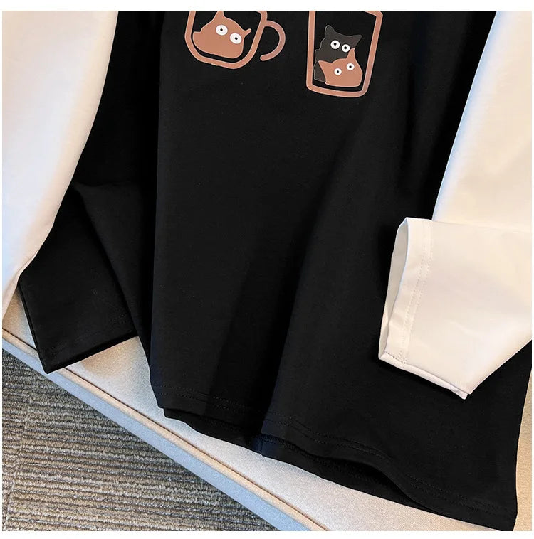 175kg plus size Damen büste Frühling Herbst lockeres Oberteil Rundhals bedrucktes Langarm-Sweatshirt 4xl 5xl 6xl 7xl 8xl 9xl