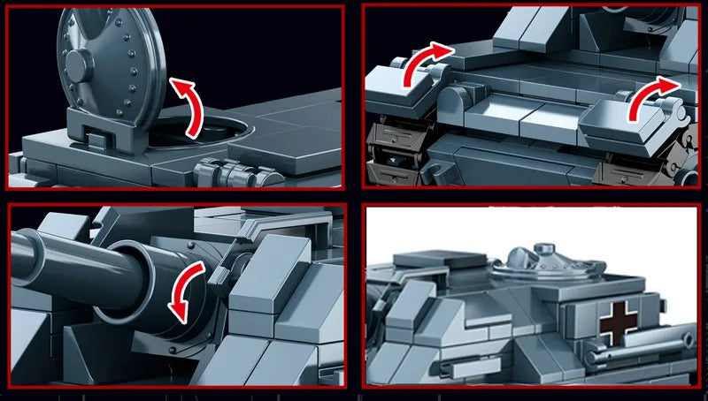 World War 2 WW2 Army Military Soldiers Armor Halftrack Main Station Tank Building Blocks Bricks Model DIY Assembly Toys For Kids.