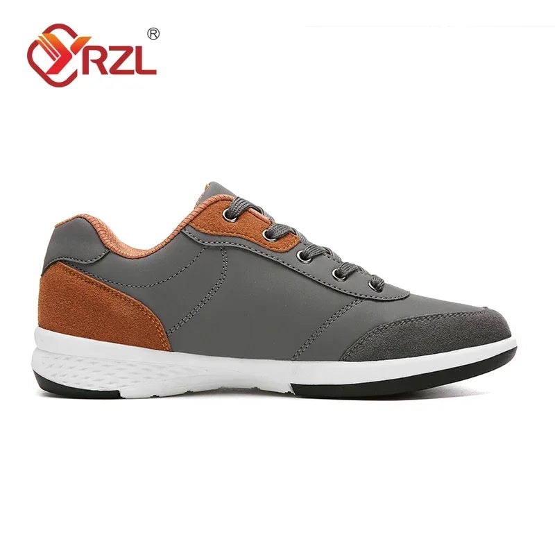 YRZL Men Shoes Spring Autumn Waterproof Walking Sneakers Leisure Male Leather Sports Shoes Non-Slip Footwear Tennis for Men.