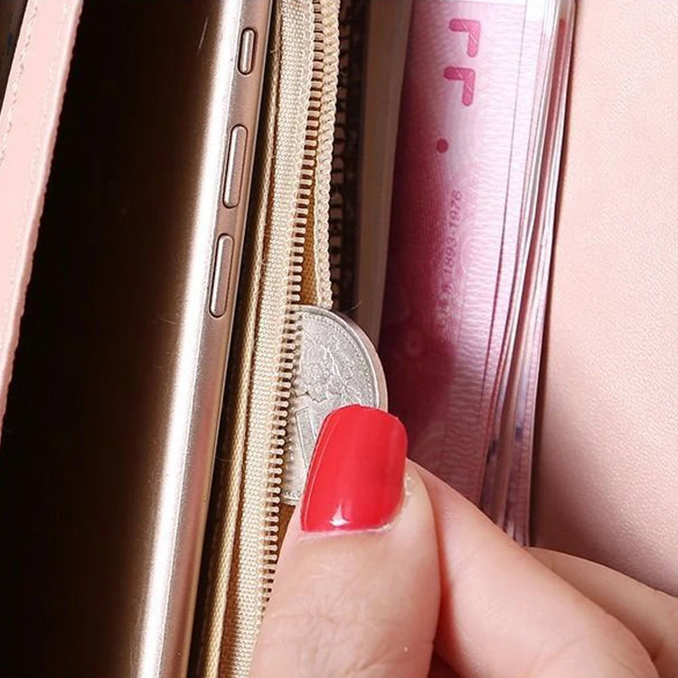 Fashion Zipper Wallets Womens Long Purses Handbags Coin Purse Cards Holder PU Leather Billfold Wallet.
