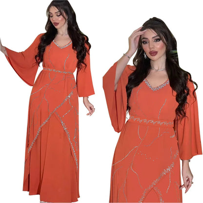 Muslimische Schneeflocke, Rautenmuster, verdickte Chiffon-Robe für Frauen, Ramadan-Khimar, Saudi-Arabien, Türkei, Islam, Muslim.