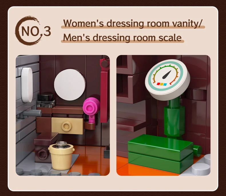 Cada Japanese Sushi HouseBricks Shop LED Japanese Steamed Bun House Building Blocks Summer Cafe cada Toy Street View Series set.