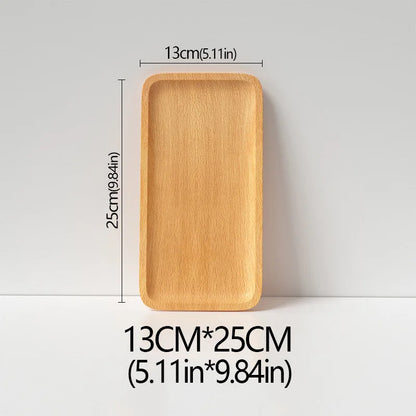 Wood Beech Plate Fruit Plate Oval Pallet trays decorative Candy Rectangular Dessert Dinner Tableware Tray, Kitchen Accessories.