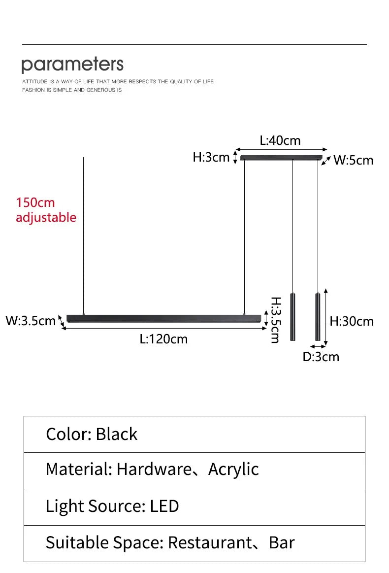 Esszimmerlampe Küchenleuchten Wort lange Restaurant Kronleuchter moderne minimalistische Bürolampen Nordic Bar Insel Kronleuchter.
