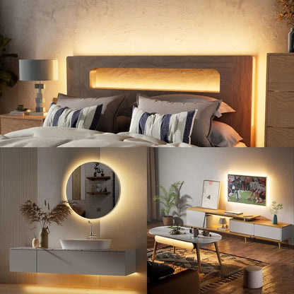 Tuya WiFi COB LED Streifen 12V 1m 2m 3m 4m 5m Warmweiß Kleiderschrank Schrank Beleuchtung Raum Dekor 3000-6500K für Alexa Google Assistent.