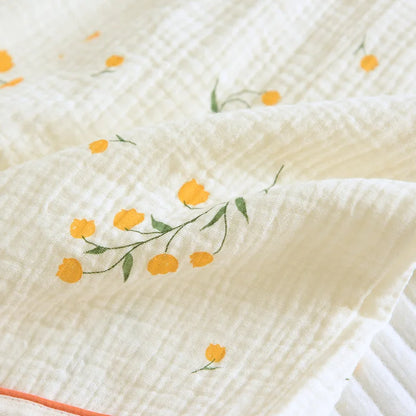 Neuer Sommer-Damen-Pyjama aus Baumwollkrepp, dreiteilig, kurzärmelig + Shorts + Hose, große Größe, einfacher Blumen-Pyjama, Heimservice-Anzug