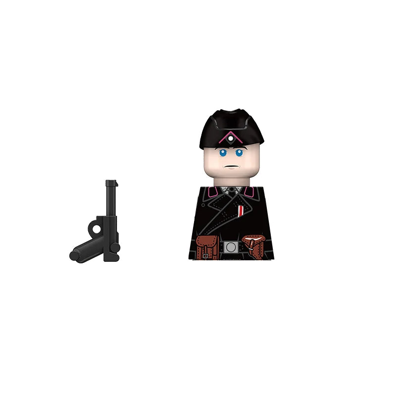 Military WWII Figure Building Blocks Accessories MP40 Rocket Launcher MG42 Officer Army Camouflage Soldier Pzf 98K Toy Gift N029.