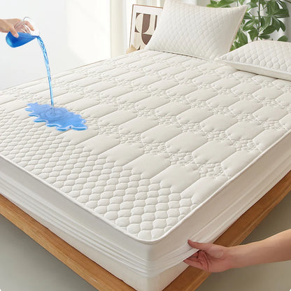 WASART King Size Double Bed Quilted Waterproof Mattress Protector Cover Elastic Fitted Sheet Protection Pad Thick Bedspread 150.