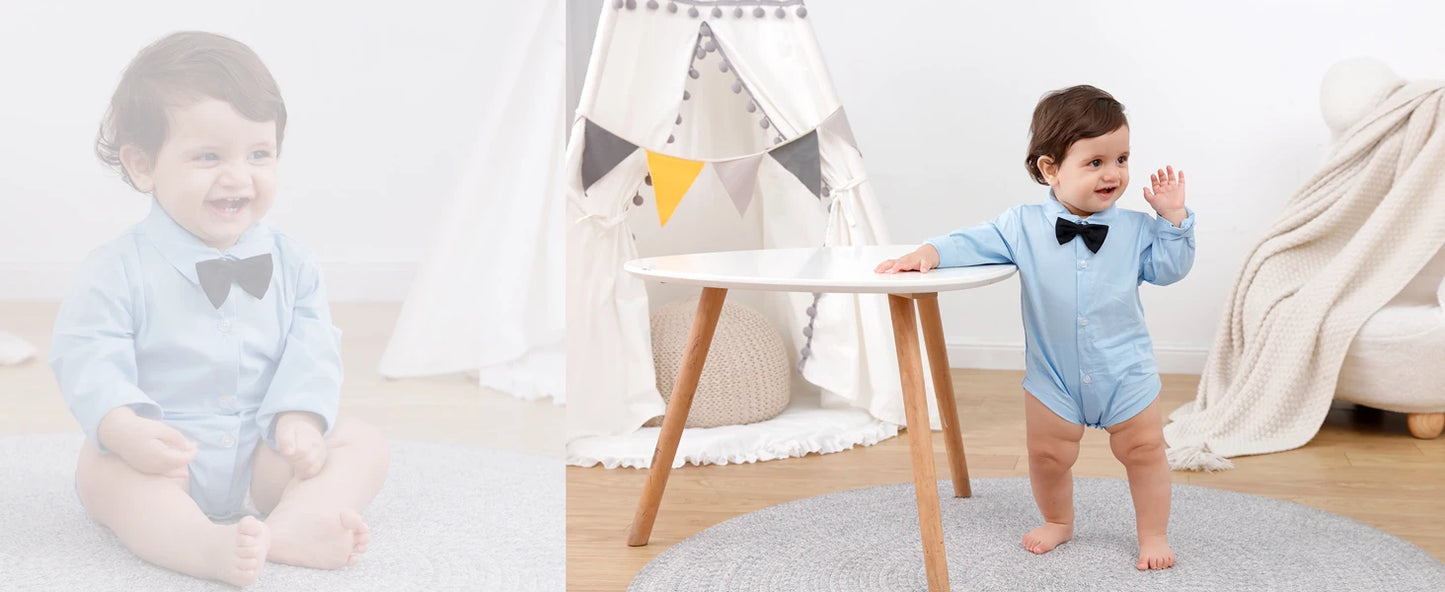 Baby Jungen Kleid Hemd Neugeborenen Taufe Body Säugling Hochzeit Taufe Weihnachten Formale Einteilige Herren Party Strampler.