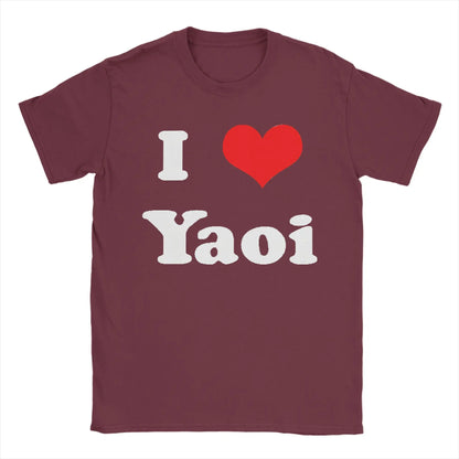 Funny I Love Yaoi T-Shirts Men O Neck Cotton T Shirt  Short Sleeve Tee Shirt Birthday Present Tops.