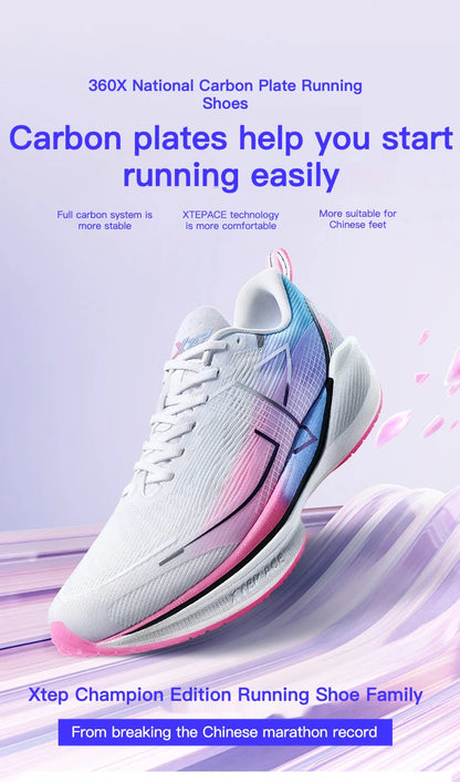 Xtep 360X Professional Running shoes Men's Carbon Plate Marathon PB Sport Shoe Lightweight ETPU Material Sneakers 976119110080.