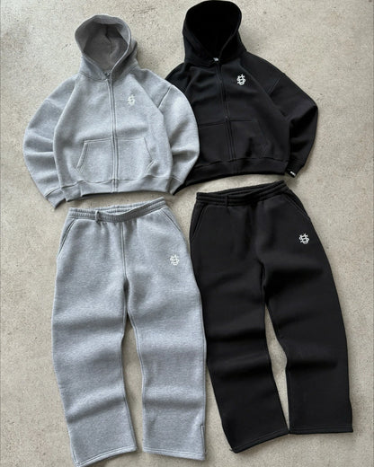 Streetwear Joggers Tracksuit Men Women Y2K Harajuku Letter Graphic Embroidery Oversized Zipper Sweatshirts Gothic Straight Pants.