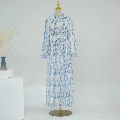 Ramadan Dubai Chiffon Modest Abaya Damen Kebaya Turkey Islam Muslim Long Dress Abayas For Women Kaftans Robe Femme Musulmane.