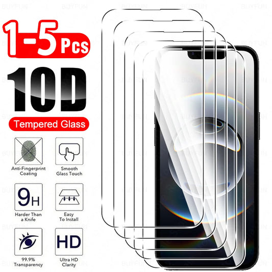 1-5PCS 10D Tempered Glass Case For iPhone 16e 5G Screen Protector For Apple IPhone 16 Pro Max 16Plus 16Pro IPhone16 e Glass Film.