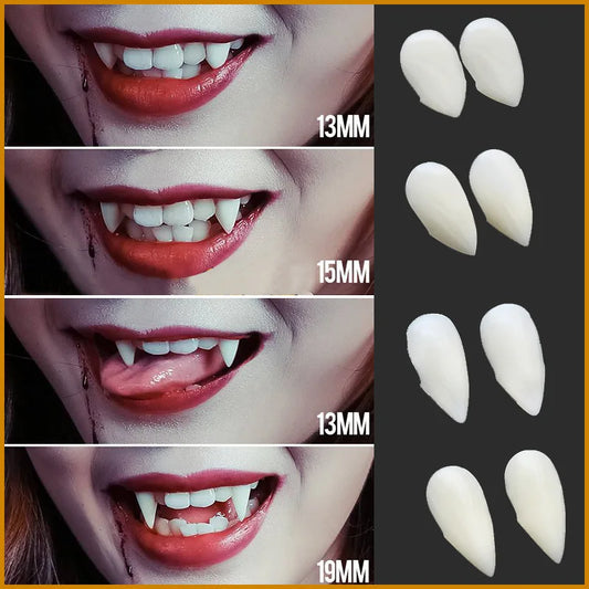 5Pairs Halloween Vampir Zähne Fangs Zahnersatz Prop Party Kostüm DIY Cosplay Requisiten Dekor Falsche Zähne Harz Fangs Mit Solide kleber.