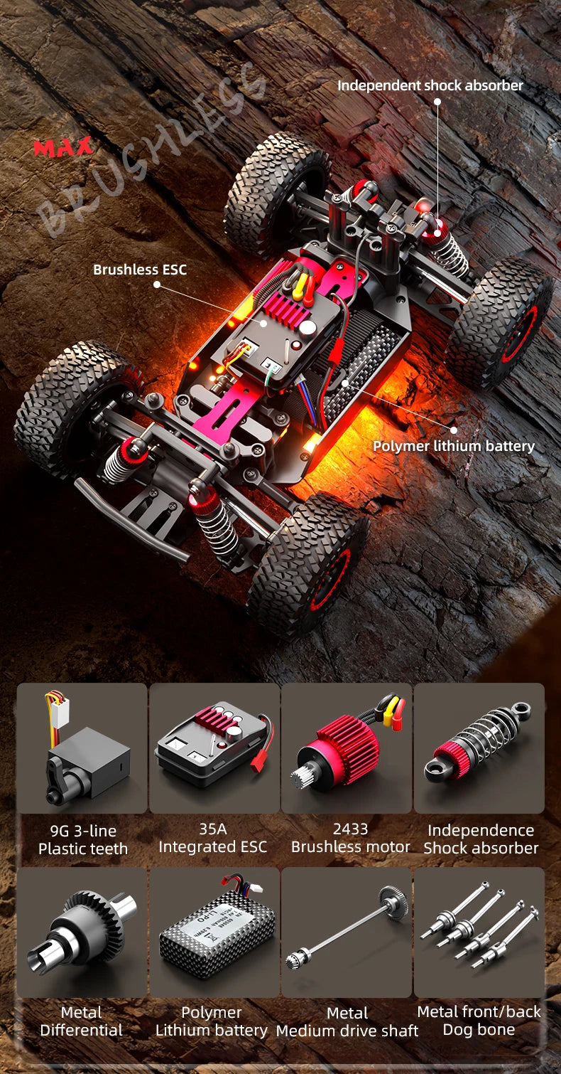 ZLL SG202 MAX/PRO 1:20 High Speed Drift Racing 70KM/H Or 50KM/H Brushless Motor 4WD RC Car Off Road Car Toys for For Kid Gift