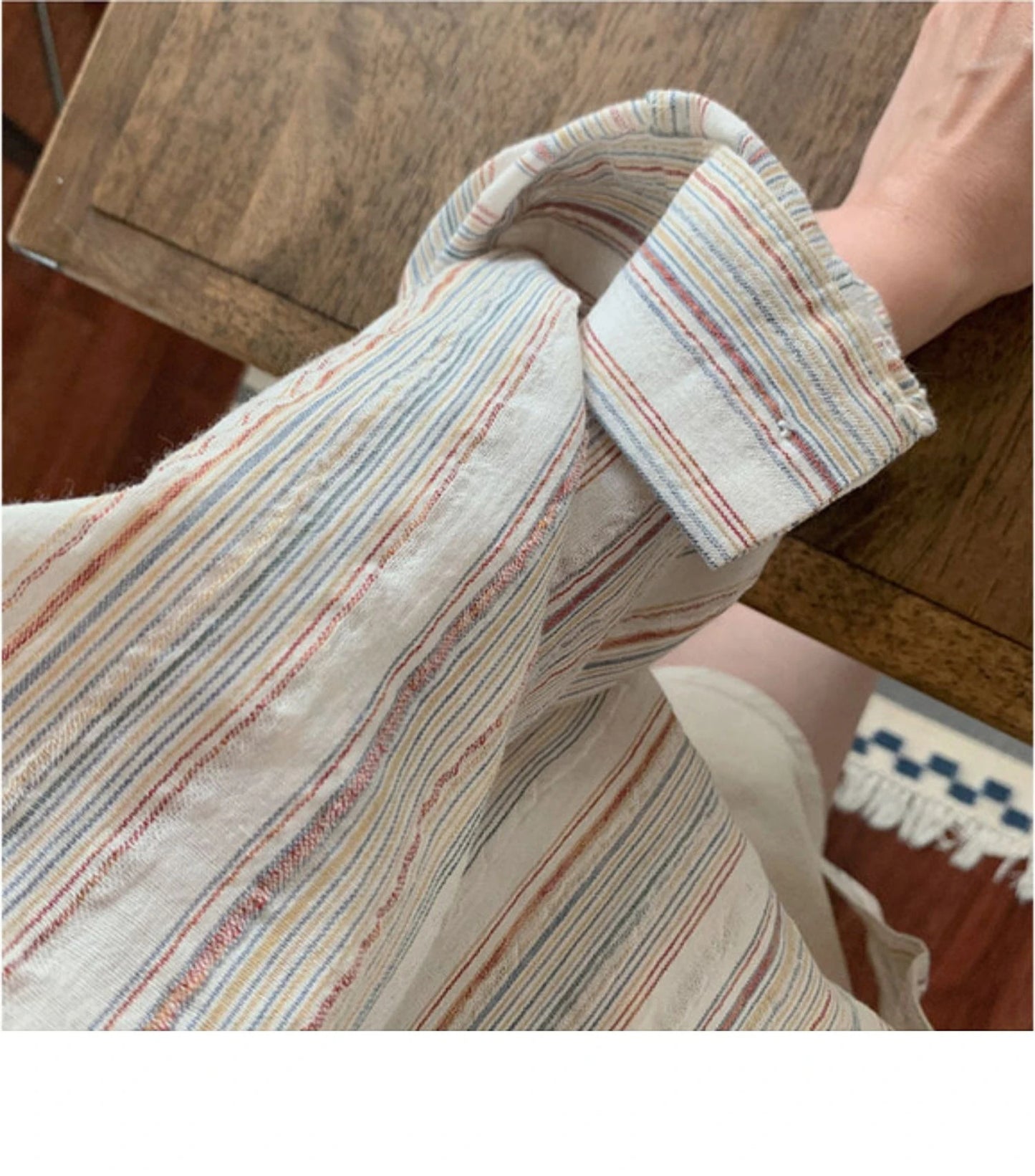 Vintage Office Lady Striped Shirt Spring Pocket Turn Down Collar Tops Korean Style Loose Long Sleeve Blouse Casual Women Clothes.