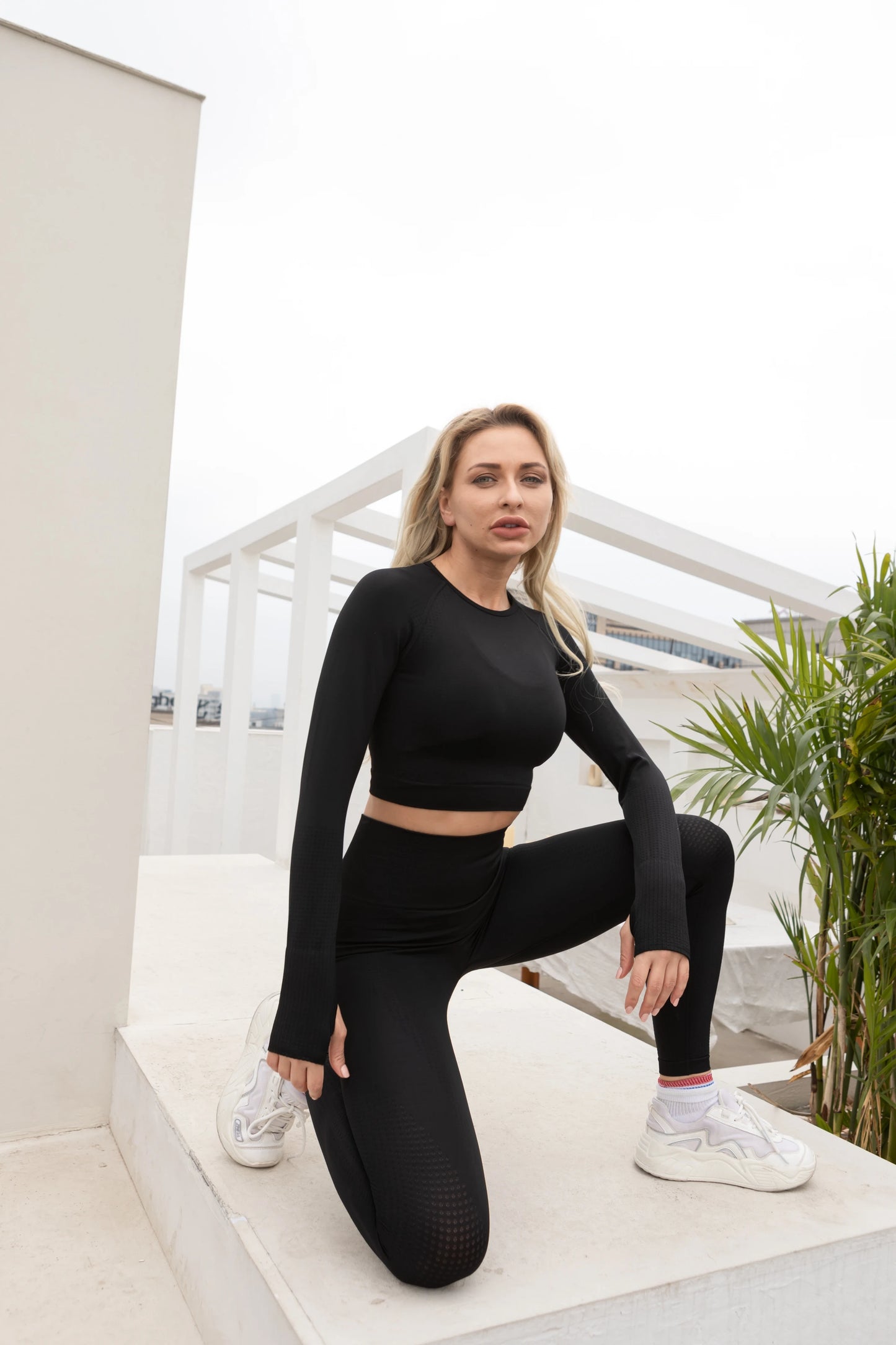 2pcs Sports Yoga Suit Gym Women Running Sports Long Sleeve Leggings Bicycle Clothing Outdoor Sports Leisure Suit.