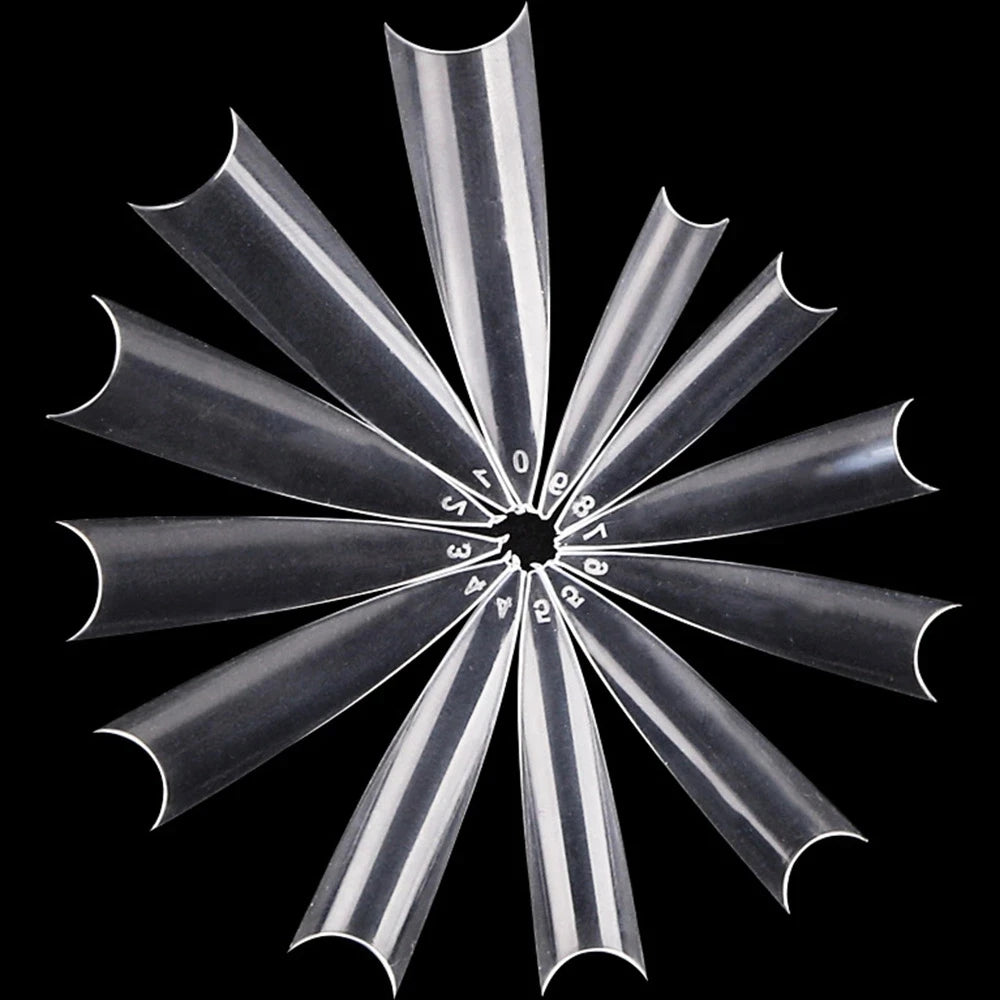 500/600pcs Long Pointed Fake Nail Tips Stiletto Half Cover French Acrylic UV Gel False Nail Extension Press On Nails Manic Tool.