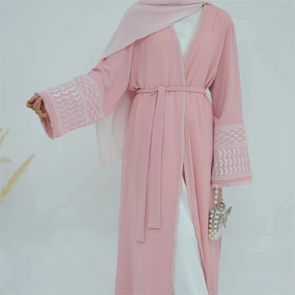 Ramadan Embroidery Muslim Modest Kimono Abaya Damen Dubai Luxury Islam Women Cardigan Dresses Kebaya Kaftan Robe Femme Musulman.
