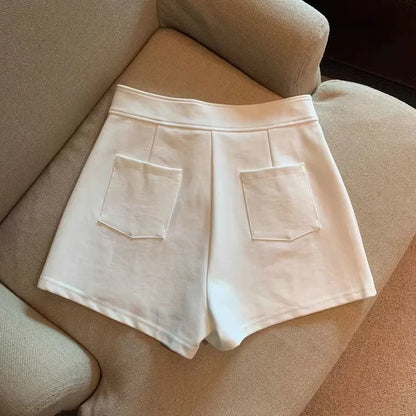 High-waisted Slimming A- line Tight Black Shorts For Women 2024 Spring Korean Style Elastic Hot Pants High Elasticity