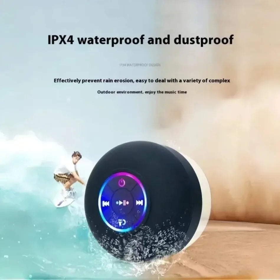 Waterproof Handsfree With Suction Cup Mic Loudspeaker Bluetooth Speaker Mini Shower Subwoofer For Bathroom Pool Beach Car Phone.