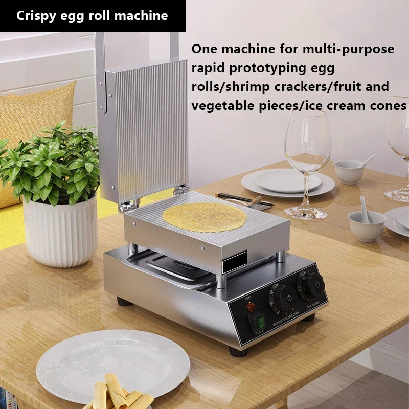 Household 220v NS-10 Ice Cream Egg Pastry Machine Crispy Egg Roll Machine Baked Waffle Cake Baking Pan Crispy Machine Baking Too.