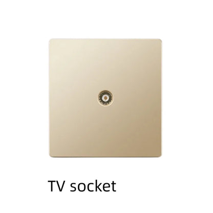 UK Standard 13A Gold USB Stecker Wandsteckdose Lichtschalter, 220V Universal 6-Loch-Doppelsteckdose mit 2,1A USB-Ladeanschluss.