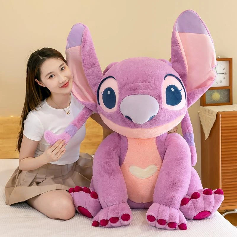 Disney Stitch Angel Stuffed Plush Toy Kawaii Lilo & Stitch Cartoon Plush Doll Stress Relief Pillow Comforting Toy for kids Gifts.