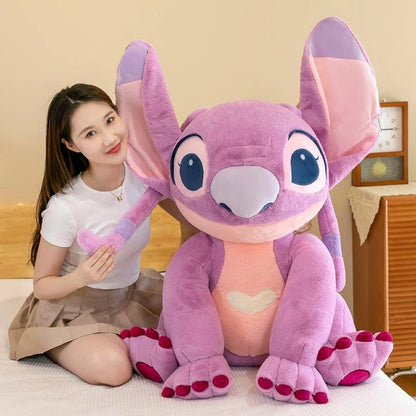 Disney Stitch Angel Stuffed Plush Toy Kawaii Lilo & Stitch Cartoon Plush Doll Stress Relief Pillow Comforting Toy for kids Gifts.