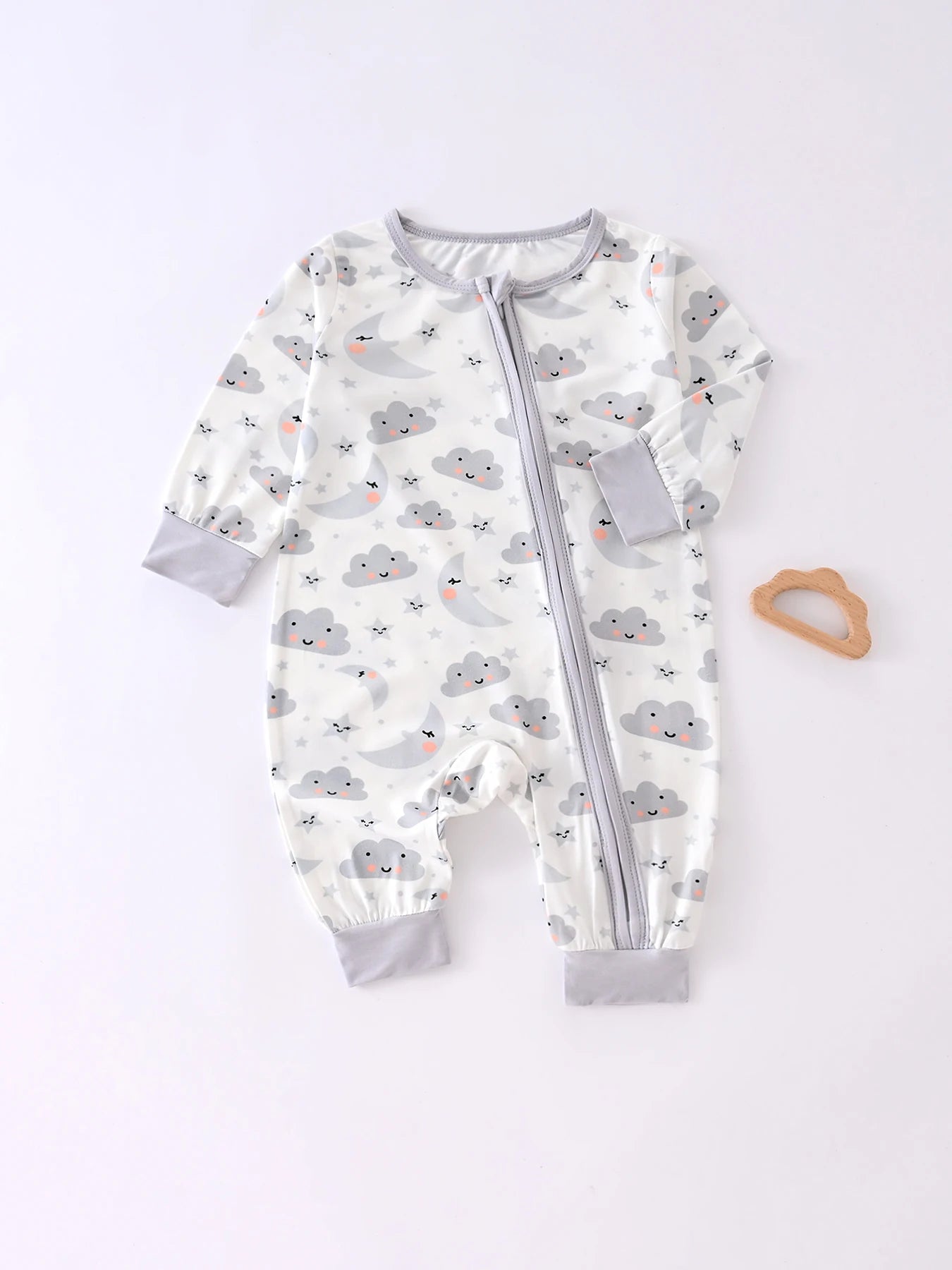 Neugeborenes Baby-Body mit Reißverschluss für alle Jahreszeiten, Jungen, langärmelig, Strampler, Kleidung, Mädchen, Rundhals-Body, 0–1–3–6 Monate.