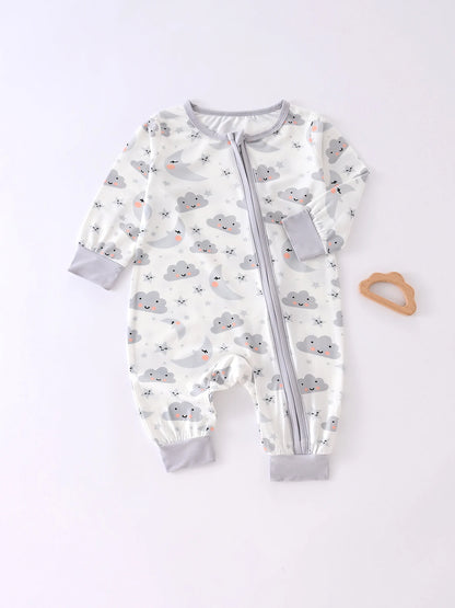 Neugeborenes Baby-Body mit Reißverschluss für alle Jahreszeiten, Jungen, langärmelig, Strampler, Kleidung, Mädchen, Rundhals-Body, 0–1–3–6 Monate.