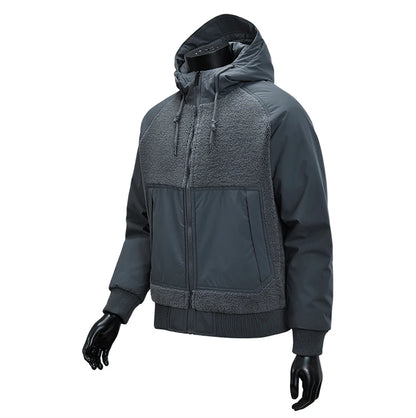 Outdoor Hiking Jacket Winter Fleece Windproof Camping Fishing Hooded Jacket Male Thick Warm Trekking Climbing Skiing Casual Coat
