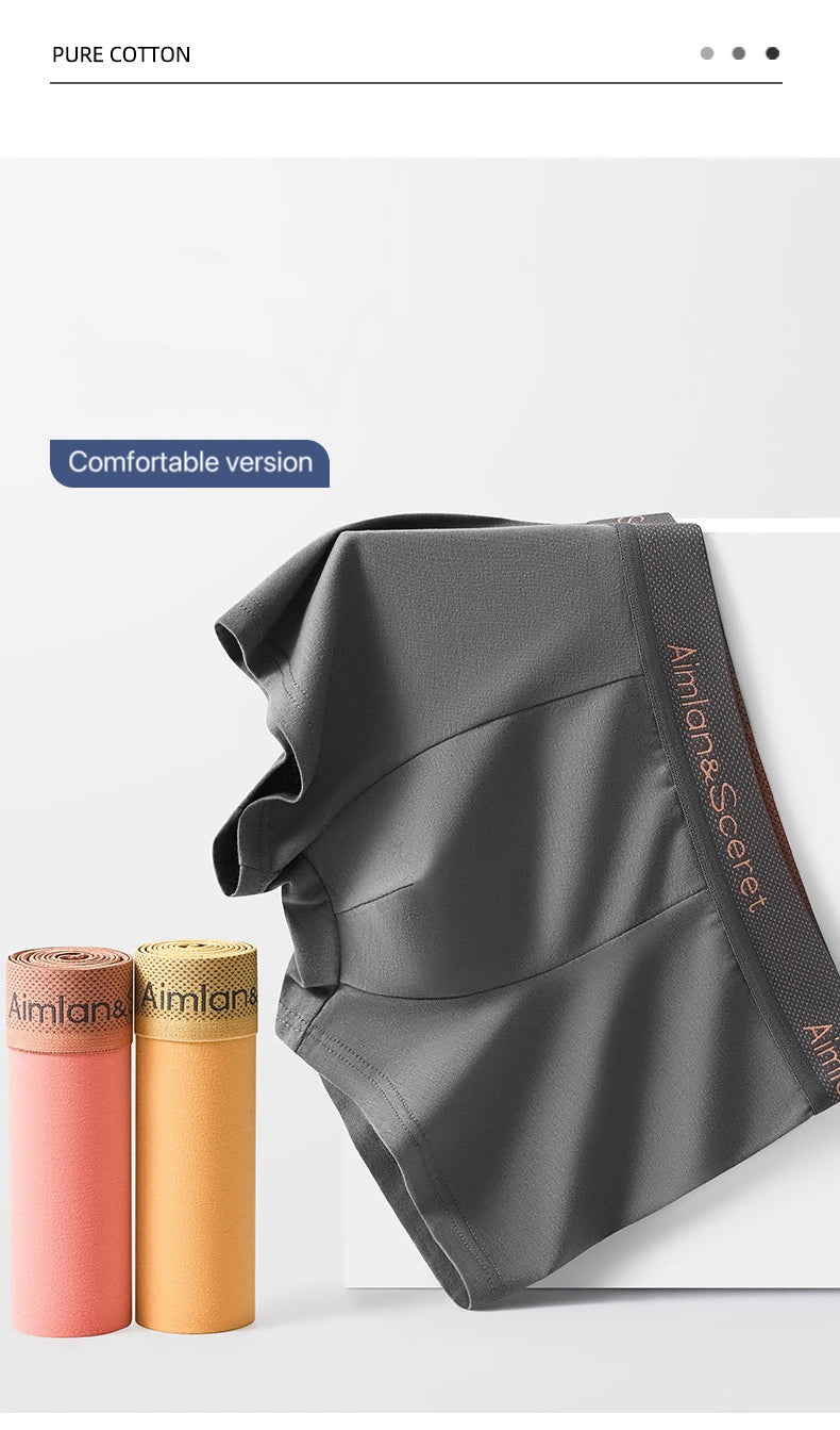 4Pcs Männer Unterwäsche Sportliche Boxer Plus Größe Jugend Boxer Shorts Bequeme Atmungsaktive Flache Hosen männer Quadratische Höschen Slip geschenk