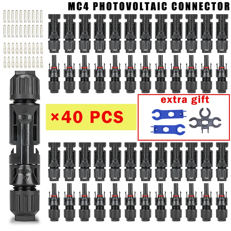 400/200/100/40/20/10 Pcs Photovoltaic Solar Connector 1000V30A Wholesale Panel Connectors Kit for PV/MC Cable 2.5/4/6mm².