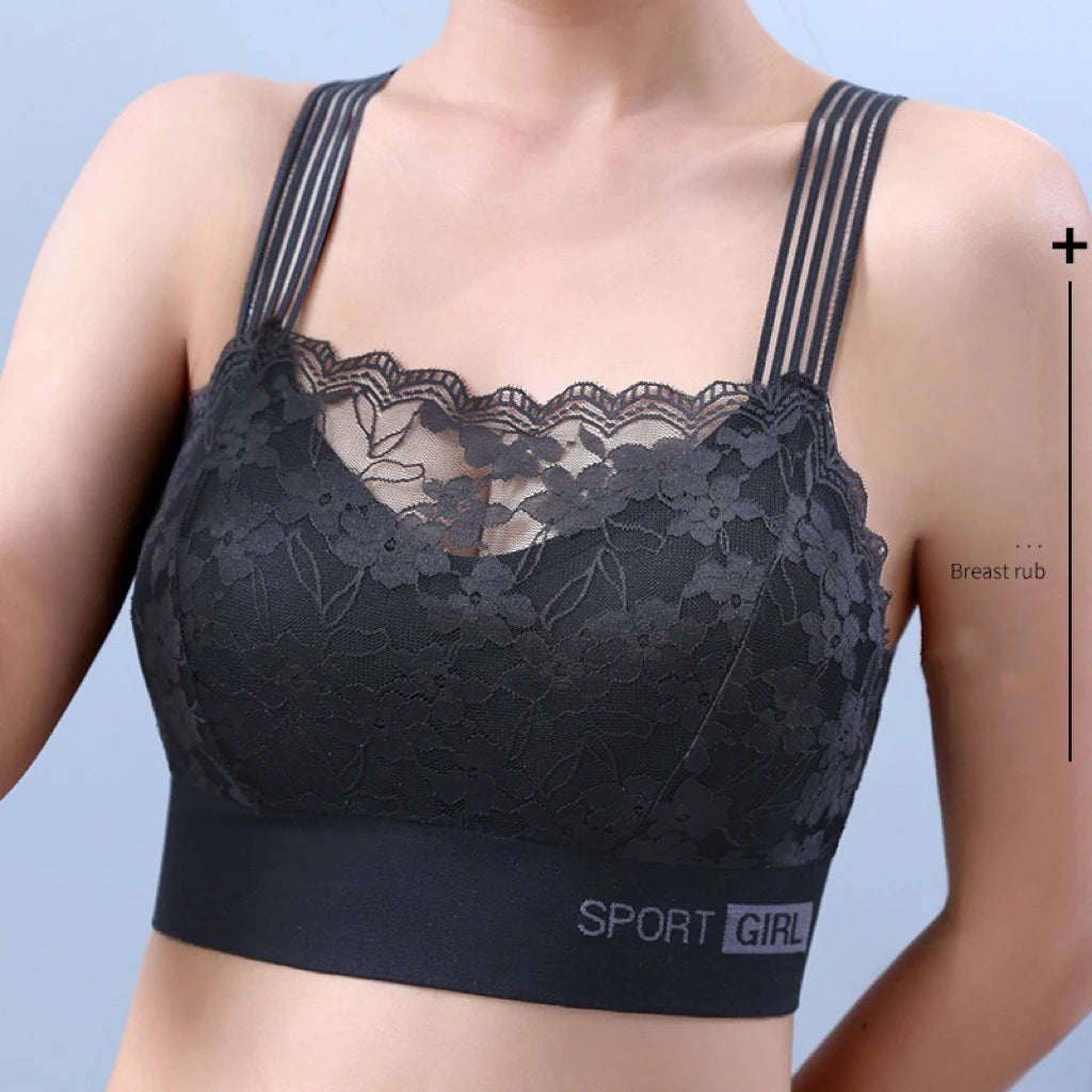 1pcs New Women Lace Bras Lady Comfortable Bralette Solid Color Sexy Underwear Female Vest Style Wireless Lingerie Girl Tube Tops.