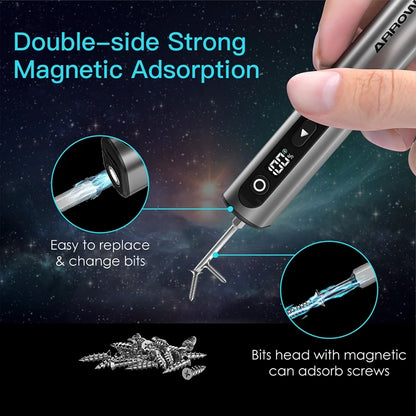 Arrow max m1 elektrische schrauben dreher set präzise magnetische bits 5-gang einstellbares drehmoment wiederauf ladbarer schnur loser schrauben dreher neu