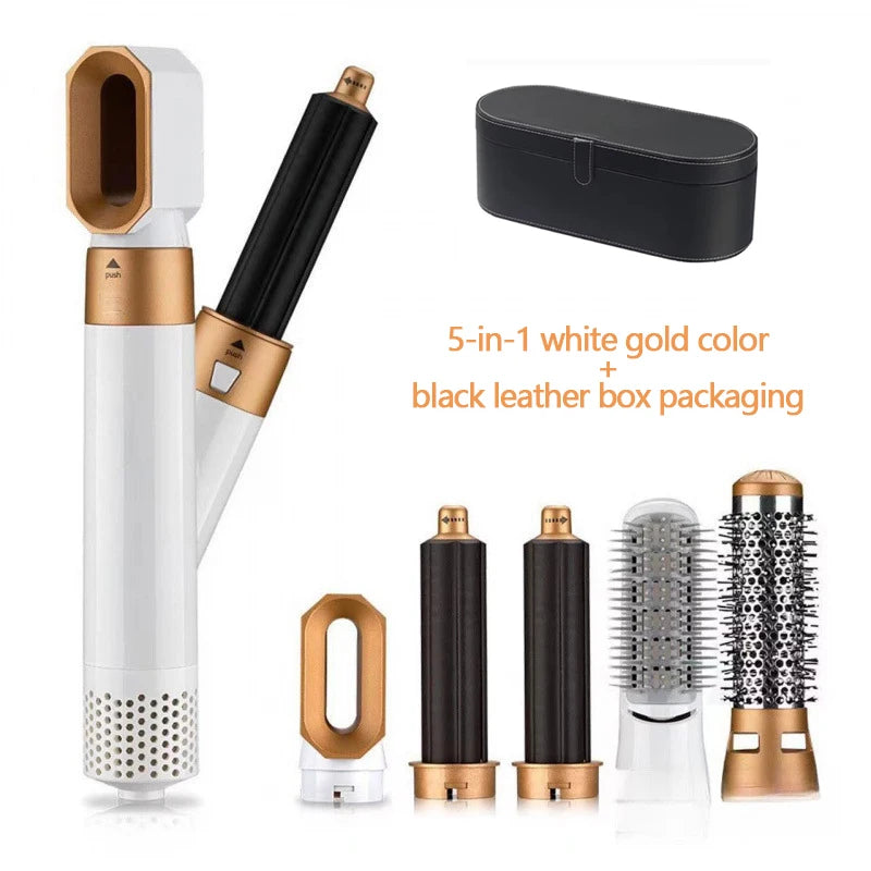 Professional 5-in-1 Hair Dryer Electric Hair Brush For Dyson Airwrap Automatic Hair Curler Straightener Hot Air Comb Home Use.