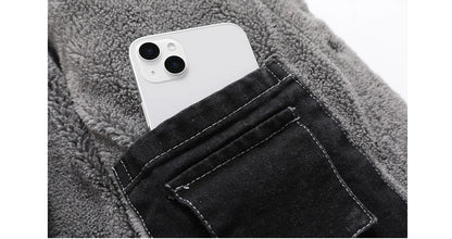 DIMUSI Winter Men's Denim Jackets Man Fleece Warm Windbreaker Jacket Fashion Mens Retro Cotton Military Jean Coats Clothing.