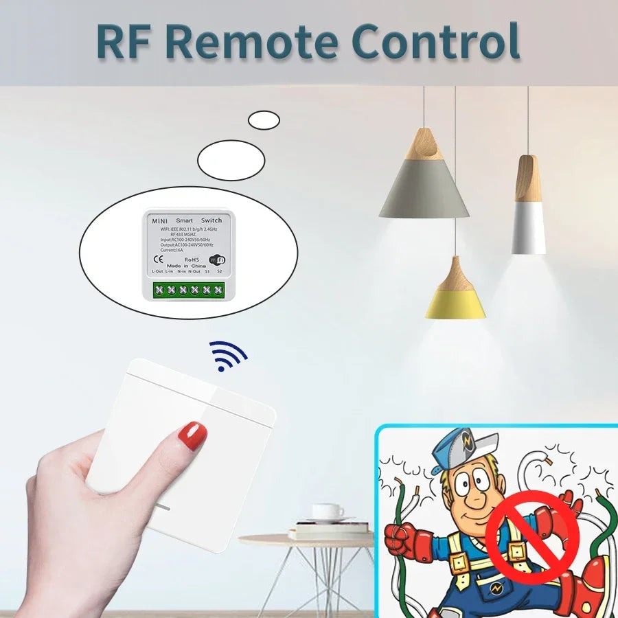 Tuya Smart WiFi Schalter Für LED Beleuchtung 1/2/3 Gang RF433MHz Drahtlose Panel Schalter Smart Leben APP Alexa google Home Voice Control.